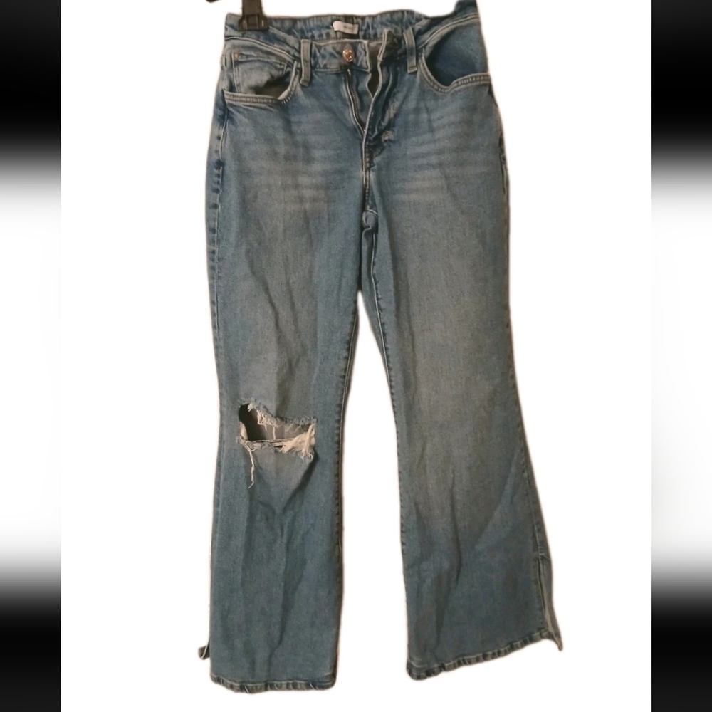 Vintage Forever 21 Distressed Wide Leg High Waisted Jeans Size:25 Bell Bottoms - Picture 5 of 11